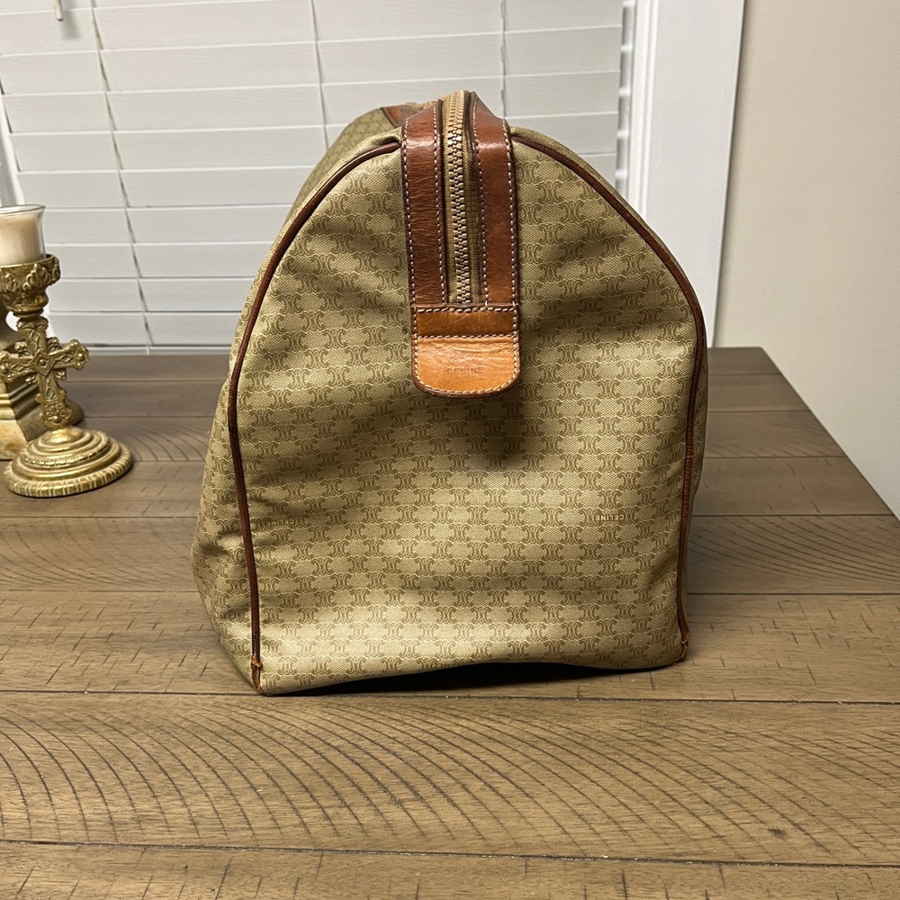 Celine Tan and Brown Duffel Bag, GUC, unisex bag, check pics for rubbed, 19x12” - Picture 2 of 16